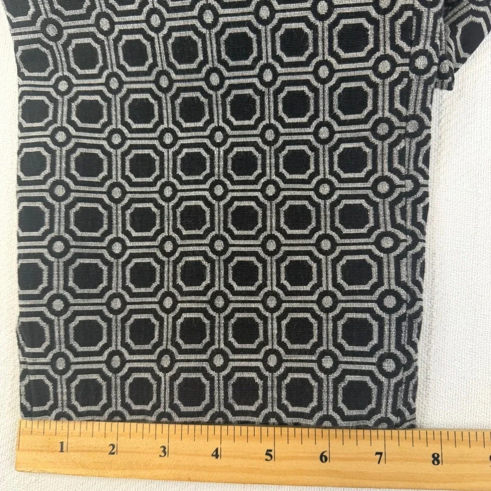 Coldwater Creek Natural Fit Black White Geometric Jacquard Straight Pants Sz 14